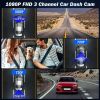 WiFi FHD 1080P Car Dash Cam 3 Channels Front Rear Inside Dash Camera with Loop Recording Reversing Image Night Vision 170Â° Wide Angle Support 64G