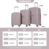 Hardshell Suitcase Double Spinner Wheels PP Luggage Sets Lightweight Durable Suitcase with TSA Lock,3-Piece Set (20/24/28) , Griege - as Pic