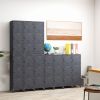 Metal Storage Locker with 3 Lockable Doors and Adjustable Feet - as show