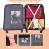 Expandable 3 Piece Luggage Sets PC Lightweight & Durable Suitcase with Two Hooks, Spinner Wheels, TSA Lock, (21/25/29) Peach - as Pic