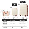 Hardshell Luggage Sets 2Pcs + Bag Spinner Suitcase with TSA Lock Lightweight 20" + 24" - as Pic