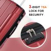 Luggage Sets 3 Piece, Expandable Hard shell ABS Suitcases with Double Spinner, Travel luggage Set with TSA Lock (20/24/28inch, Red) - as picture
