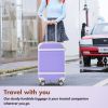 Hardshell Luggage Sets with Bags Lightweight Suitcase Double Spinner Wheels with TSA Lock ,Single Vintage Luggage 28 IN,Purple - as Pic