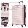 Hardshell Luggage Sets Suitcase ABS Lightweight with Spinner Wheels and TSA Lock Blue - as picture