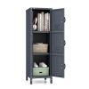 Metal Storage Locker with 3 Lockable Doors and Adjustable Feet - as show