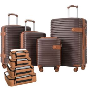 4 Piece Luggage Set Suitcase Set, ABS Hard Shell Lightweight Expandable Travel Luggage with 4 Packing Cubes, TSA Lock, Spinner Wheels for Men Women(16