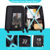 3 Piece Luggage Sets ABS Lightweight Suitcase with Two Hooks, Spinner Wheels, TSA Lock, (20/24/28) Turquoise - as Pic