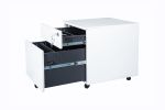 2 Drawer Mobile File Cabinet with Lock Metal Filing Cabinet for Legal/Letter/A4/F4 Size, Fully Assembled Include Wheels, Home/Office Design - white
