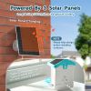 VEVOR Smart Bird Feeder with Camera AI Identify 10000+ Bird Specie Solar-Powered - 2 Panels on Roof Side + 1 External 3W Panel - Blue
