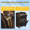 Luggage Sets 5 Piece Softside Expandable Suitcases Set with Spinner Wheels TSA Lock, Black - as Pic