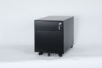 2 Drawer Mobile File Cabinet with Lock Metal Filing Cabinet for Legal/Letter/A4/F4 Size, Fully Assembled Include Wheels, Home/Office Design - biack