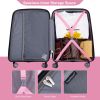 Hardshell Suitcase Double Spinner Wheels PP Luggage Sets Lightweight Durable Suitcase with TSA Lock,3-Piece Set (20/24/28) , Pink - as Pic