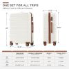 Premium ABS Travel Luggage Set , 3-Piece TSA Lock Suitcase Ensemble with 20, 24, and 28 Inch Sizes with 360Â° Spinner Wheels, White - as Pic