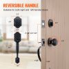 VEVOR Front Door Handle and Deadbolt Set, Antique Copper Front Door Lock Set with Interior Knob, Adjustable Hole Spacing Single Cylinder Handlese