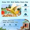 VEVOR Smart Bird Feeder with Camera 2K HD AI Identify Bird Species Auto Capture - 1 External 3W Panel - Green