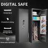 Gun Safes For Home Rifle And Pistols, Fingerprint Electronic Safe With Quick Access, Detachable Partition, No Assembly Required, Black - as picture