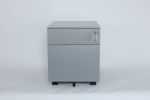 2 Drawer Mobile File Cabinet with Lock Metal Filing Cabinet for Legal/Letter/A4/F4 Size, Fully Assembled Include Wheels, Home/Office Design - Gray