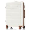 Premium ABS Travel Luggage Set , 3-Piece TSA Lock Suitcase Ensemble with 20, 24, and 28 Inch Sizes with 360Â° Spinner Wheels, White - as Pic