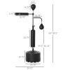 HOMCOM Punching Bag with Stand Heavy Duty Boxing Set Sports Black 34.75"L x 19.75"W x 63"-90.5"H PU - Black