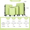 luggage 4-piece ABS lightweight suitcase with rotating wheels, 24 inch and 28 inch with TSA lock, (16/20/24/28) FLUORESCENT GREEN - as Pic
