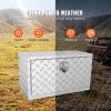 VEVOR Underbody Truck Box, 30"Ã—14"Ã—16" Pickup Storage Box, Heavy Duty Aluminum Diamond Plate Tool Box with Lock and Keys, Waterproof Trailer Storage