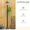 76.5" Solar Lamp Post Light, Dusk to Dawn Vintage Style Street Light, Aluminum Solar Powdered Lamp, PIR Motion Sensor for Garden, Lawn, Pathway, Drive
