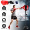 Punching Bag with Stand Free Standing Boxing Ball for Adults 43.3-63in Height Adjustable Boxing Bag with Gloves Wrist Sleeves Stable Suction Base for