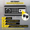 VEVOR Safe Box, 2.1 CU.FT Fingerprint Safe Box for Money w/ 2 Keys & Digital Keypad, Q235 Steel Safe Box for Storing Cash, Jewelry, Pistols, Docu