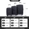 Expandable Hardshell Suitcase Double Spinner Wheels PP Luggage Sets Lightweight Durable Suitcase with TSA Lock,3-Piece Set (20/24/28) ,Black - as Pic
