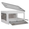 Foldable Storage Bins with Lid 4 Doors Collapsible Stackable Closet Organizer Containers with Lock 4Pcs Wheels - White - L