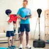 Freestanding Punching Bag with Stand Boxing Gloves for Adult Kids Adjustable - Black