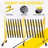Metal Expandable Barricade, 23FT Traffic Barricade with Casters, Retractable Security Gate, Portable Driveway Gate Outdoor Barricade Fence for Constru