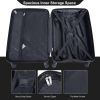 luggage 4-piece ABS lightweight suitcase with rotating wheels, 24 inch and 28 inch with TSA lock, (16/20/24/28) BLACK - as Pic