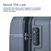 3 Piece Luggage Sets ABS Lightweight Suitcase with Two Hooks, Spinner Wheels, TSA Lock, (20/24/28) Gray - as Pic