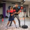 Inflation-Free Boxing set with Punching Bag and Boxing Gloves Quick Rebound Design for 5+ Years Old Kids - Black