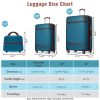Hardshell Luggage Sets 3 Pieces 20"+24" Luggages and Cosmetic Case Spinner Suitcase with TSA Lock Lightweight,Blue - as Pic