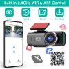 4K Front + 1080P Rear Mini Dash Cam w/ WiFi & Free 64 GB Card | 140Â°/120Â° Wide-Angle Loop Recording | G-Sensor, Night Vision, Aluminum Alloy