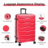 Luggage Sets ABS+PC Hardshell 3pcs Clearance Luggage Hardside Lightweight Durable Suitcase sets Spinner Wheels Suitcase with TSA Lock (20/24/28),Red -