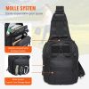 Tactical Sling Bag 10L Military Rover Shoulder Sling Backpack Black, for Men, Outdoor Military Rover Shoulder Sling Chest Pack MOLLE system, for Sport