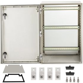 VEVOR NEMA Steel Enclosure, 24 x 16 x 9'' NEMA 4X Fiberglass Electrical Box, IP66 Waterproof & Dustproof, Outdoor/Indoor Electrical Junction Box