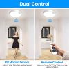 Rechargeable Motion Sensor Ceiling Light Dimmable LED Ceiling Light with Remote Timer - White