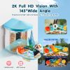 VEVOR Smart Bird Feeder with Camera 2K HD AI Identify Bird Species Auto Capture - 1 External 3W Panel - Blue