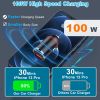 2Pcs 100W USB Type-C Car Charger QC4.0 PD3.0 USB Fast Charging Adapter Dual Port Car Cigarette Lighter Compatible with iPhone14/13/12 IPad Samsung - B