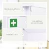 kleankin 12x18 White Lockable Medicine Cabinet 3 Tier Steel Medical Box 2 Keys Bathroom Wall Storage - White