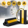 Heavy Duty Rubber Wheel Chocks Tire Chocks Wheel Immobilizers with Nylon Rope Yellow Reflective Stripes for RVs Trucks Trailers Small Airplanes - blac