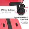 Luggage Sets ABS+PC Hardshell 3pcs Clearance Luggage Hardside Lightweight Durable Suitcase sets Spinner Wheels Suitcase with TSA Lock (20/24/28),Red -