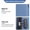 luggage 4-piece ABS lightweight suitcase with rotating wheels, 24 inch and 28 inch with TSA lock, (16/20/24/28) BLUE - as Pic