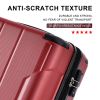 Luggage Sets 3 Piece, Expandable Hard shell ABS Suitcases with Double Spinner, Travel luggage Set with TSA Lock (20/24/28inch, Red) - as picture