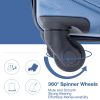 luggage 4-piece ABS lightweight suitcase with rotating wheels, 24 inch and 28 inch with TSA lock, (16/20/24/28) BLUE - as Pic