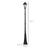 Outsunny 8' Solar Lamp Post Light, Waterproof Aluminum, Motion Activated Sensor PIR, Automatic Outdoor Vintage Street Lamp for Garden, Lawn, Pathway,